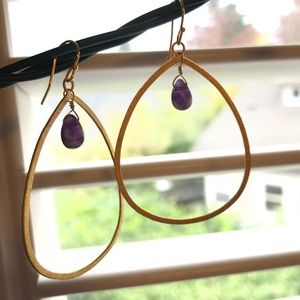 Gold Vermeil And Amethyst Earrings